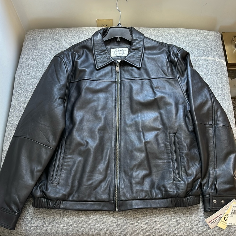 Boston Harbor Men’s Black Leather Jacket